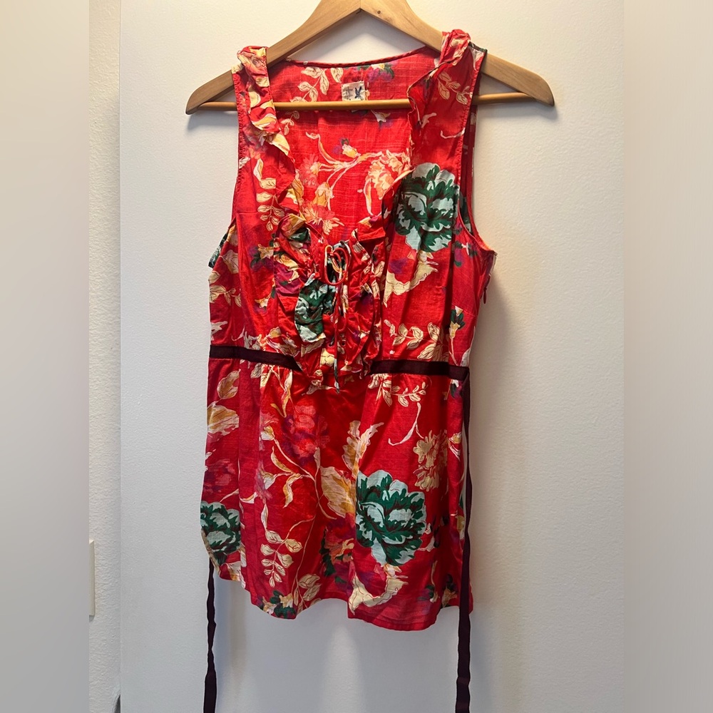 Anthropologie Edme & Esyllte Floral Sleeveless Top Sz 12
